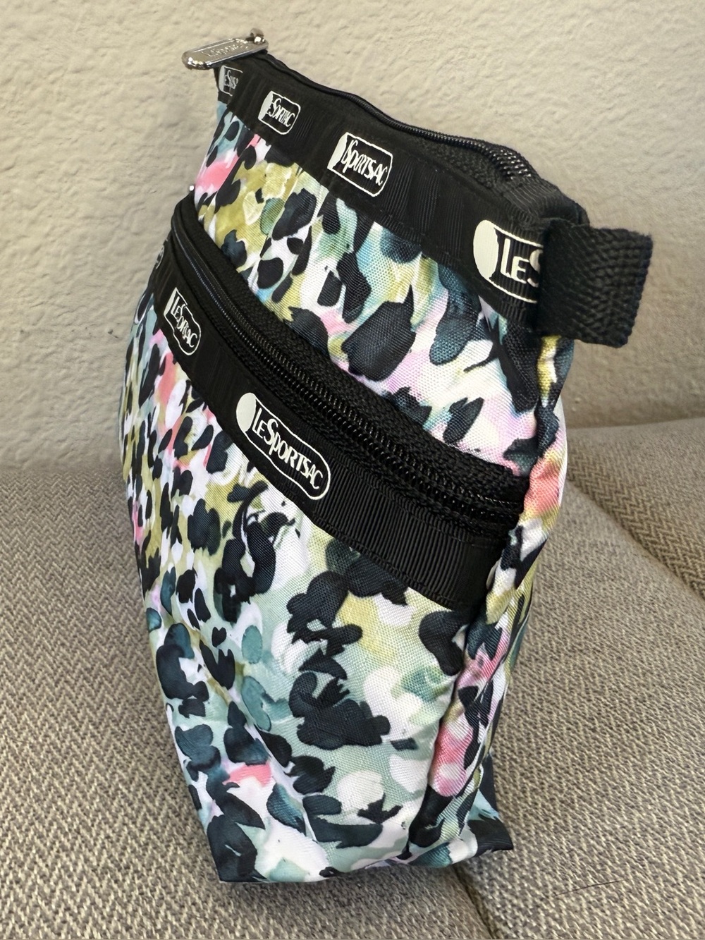 LeSportsac Zipper Pouch, ‘Charming Cheetah’ Watercolor Pattern - Picture 3 of 15